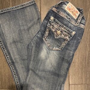 Grace Blue Embellished Boot Cut Jeans